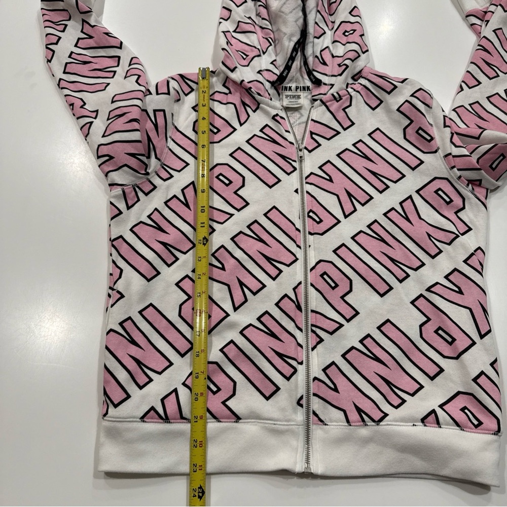 VICTORIA'S SECRET PINK GRAPHIC HOODIE FASHION SHOW FULL ZIP size L - Picture 9 of 12
